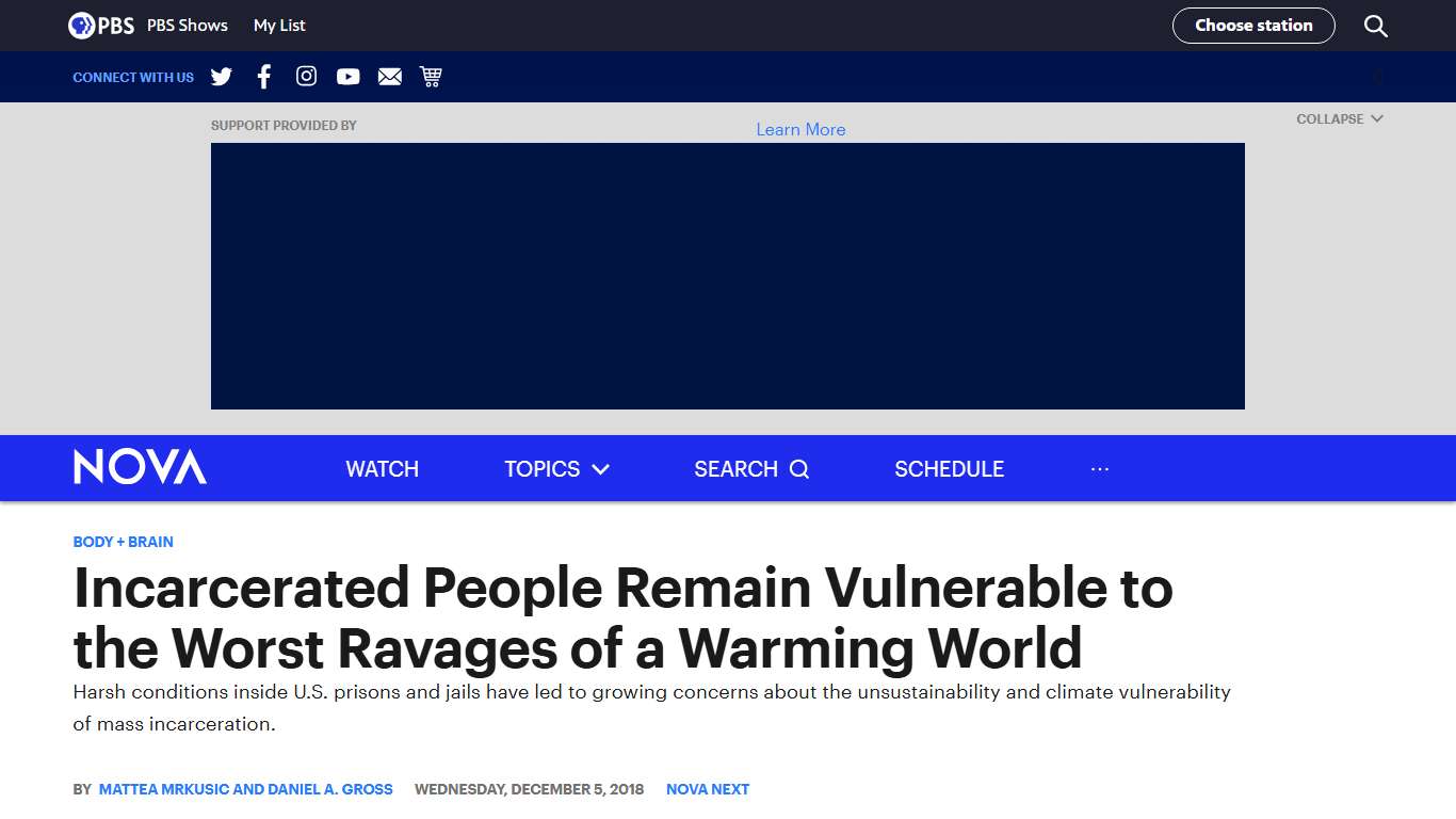 Incarcerated People Remain Vulnerable to the Worst Ravages of a Warming World | NOVA | PBS